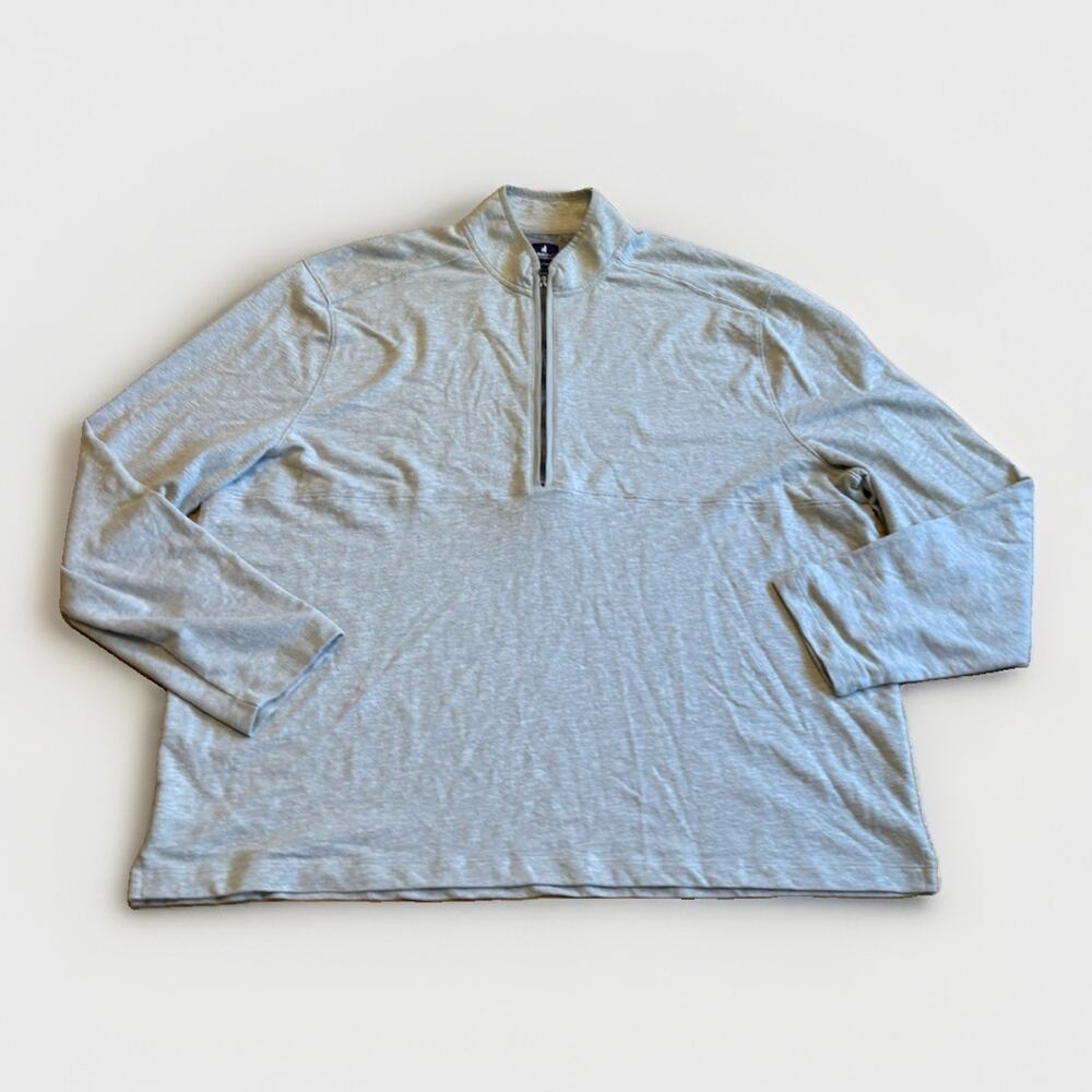 Johnnie O Mens XXL Gray 1/4 Zip Long Sleeve Pullover Golf Sweater